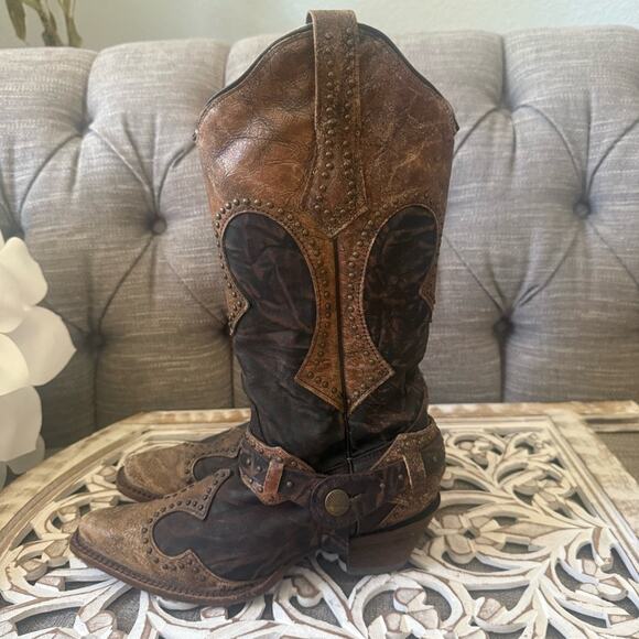Corral Leather Western Cowboy Harness Boots Women’s 6.5 - Picture 5 of 11